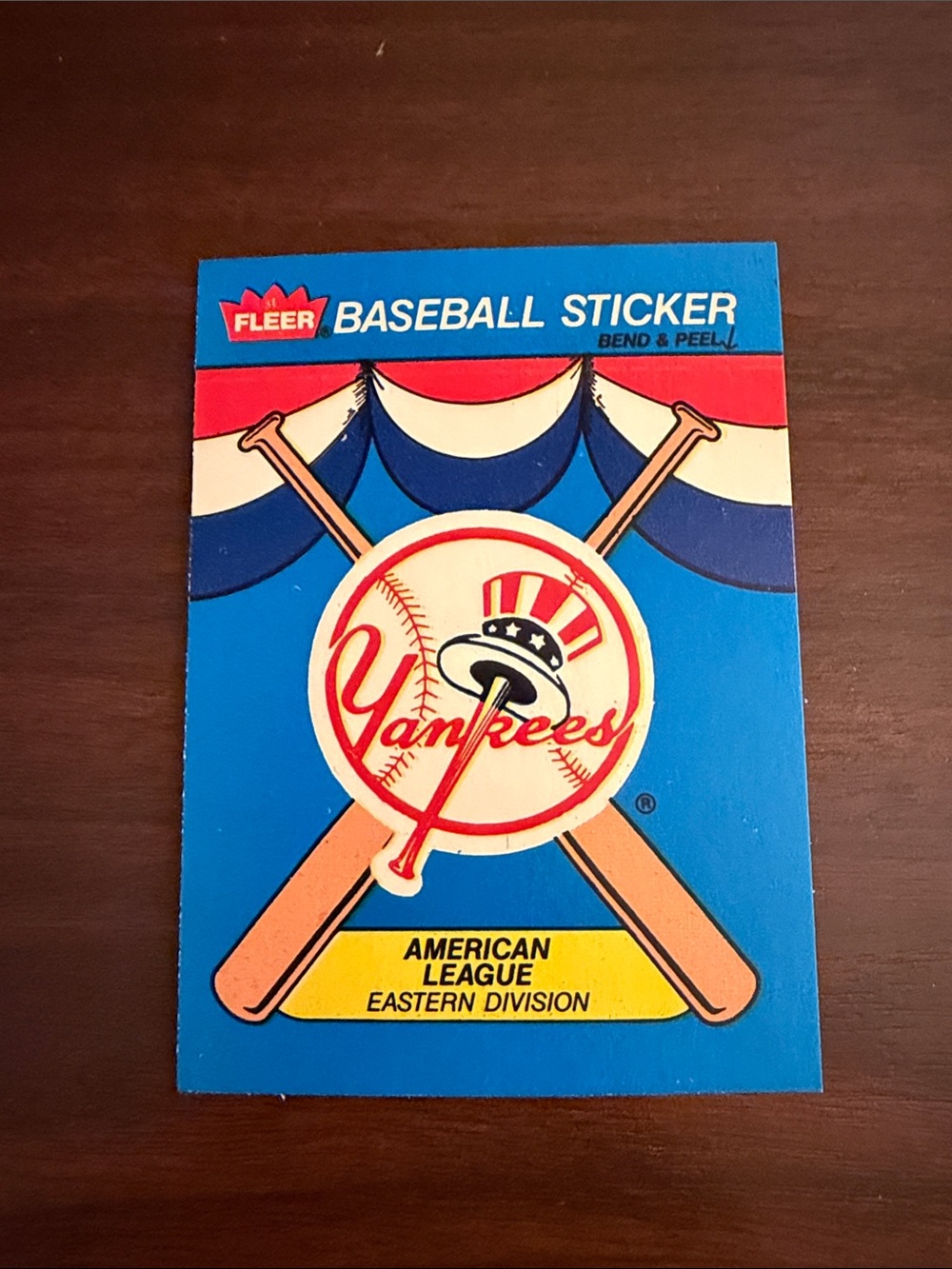 NEW- Peel off Sticker Card of the 1989 NY Yankees  Baseball Team